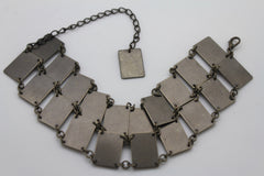 Brand New Women Antique Gold Metal Boot Chain Bracelet Shoe Anklet Wide Squares Ethnic Charm SET BC296