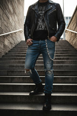 22" Double Sided Clasp Skeleton Head Skull Wallet Chain Fashion Accessory Biker