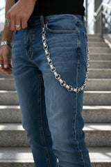 22" Double Sided Clasp Skeleton Head Skull Wallet Chain Fashion Accessory Biker