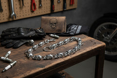 NEW 20" Skull Skeleton Head Wallet Chain Jeans Key Holder Chain Men Women