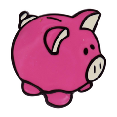 Pink Piggy Bank Pig Enamel Metal Belt Buckle