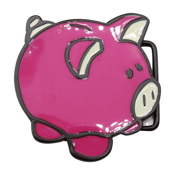 Brand New Men Women Metal Belt Buckle Pink Piggy Bank Animation Teens Kids Style