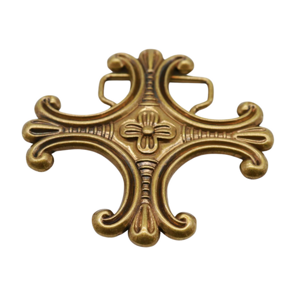 Brand New Men Women Belt Buckle Antique Gold Metal Jeremiah Cross Saint Maurice Weekend Wear