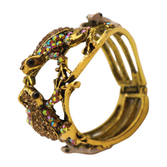 Gold Metal Fashion Cuff Bracelet Frog