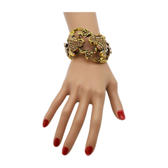 Gold Metal Fashion Cuff Bracelet Frog