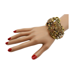 Gold Metal Fashion Cuff Bracelet Frog