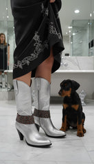 Brand New Women Boot Chain Bracelet Shoe 2PCS Strap Anklets Charm Bling Rhinestones SET BC95