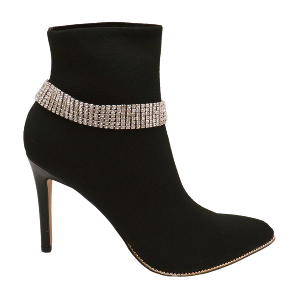 Brand New Women Silver Metal Boot Chain Bracelet Shoe Bling Rhinestones Charm