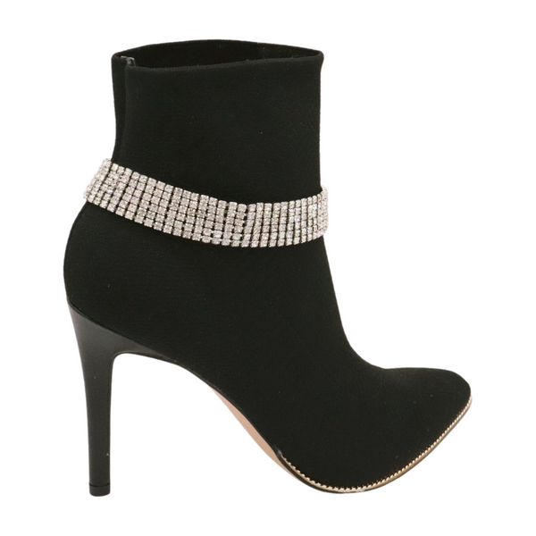 Brand New Women Silver Metal Boot Chain Bracelet Shoe Bling Rhinestones Charm