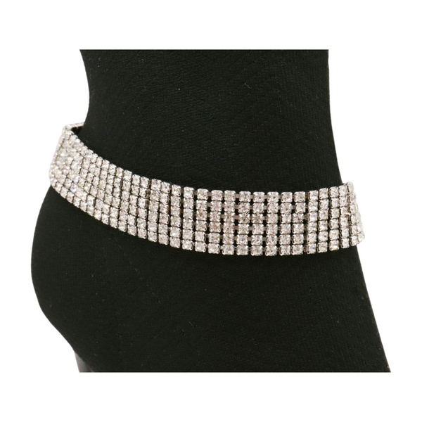 Brand New Women Silver Metal Boot Chain Bracelet Shoe Bling Rhinestones Charm