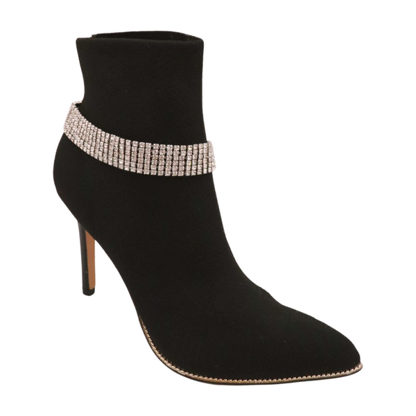 Brand New Women Silver Metal Boot Chain Bracelet Shoe Bling Rhinestones Charm