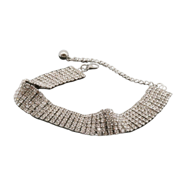 Brand New Women Silver Metal Boot Chain Bracelet Shoe Bling Rhinestones Charm