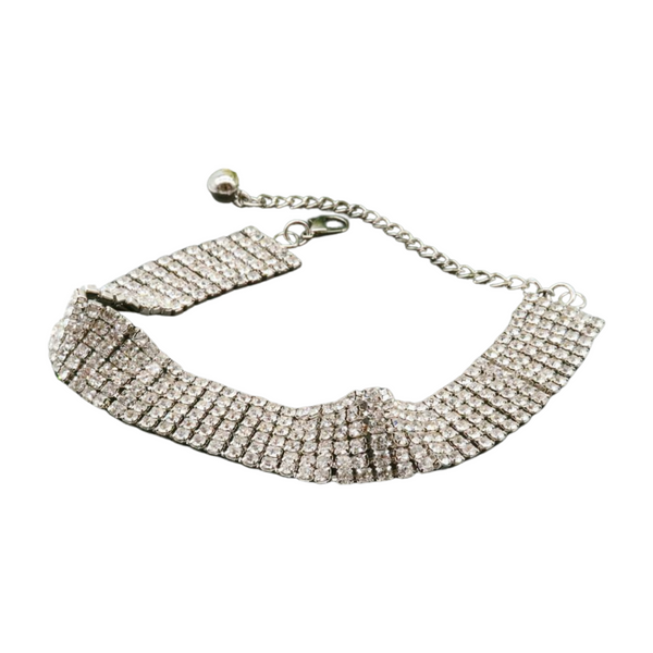 Brand New Women Silver Metal Boot Chain Bracelet Shoe Bling Rhinestones Charm