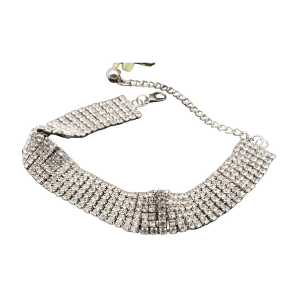 Brand New Women Silver Metal Boot Chain Bracelet Shoe Bling Rhinestones Charm