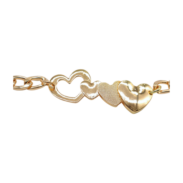 Brand New Women Gold Metal Chain Boot Bracelet Shoe Heart Charm
