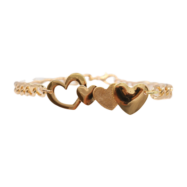 Brand New Women Gold Metal Chain Boot Bracelet Shoe Heart Charm