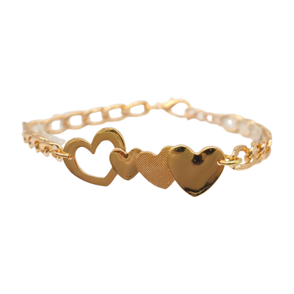 Brand New Women Gold Metal Chain Boot Bracelet Shoe Heart Charm