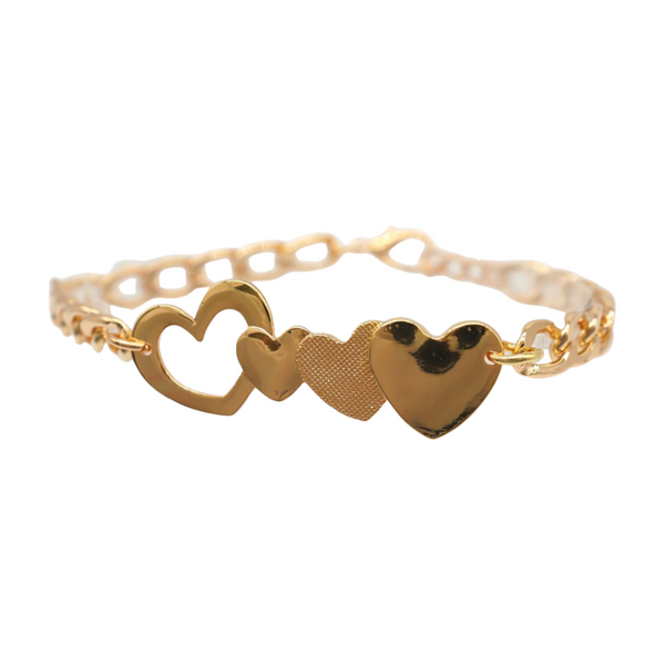 Brand New Women Gold Metal Chain Boot Bracelet Shoe Heart Charm