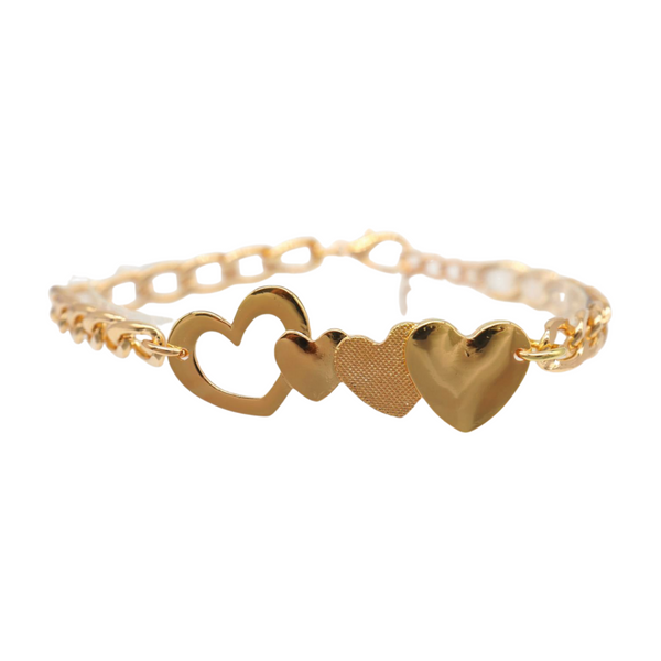 Brand New Women Gold Metal Chain Boot Bracelet Shoe Heart Charm