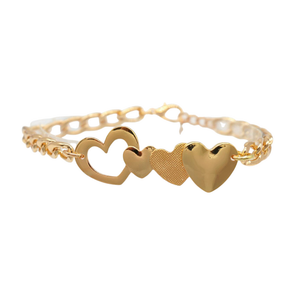 Brand New Women Gold Metal Chain Boot Bracelet Shoe Heart Charm