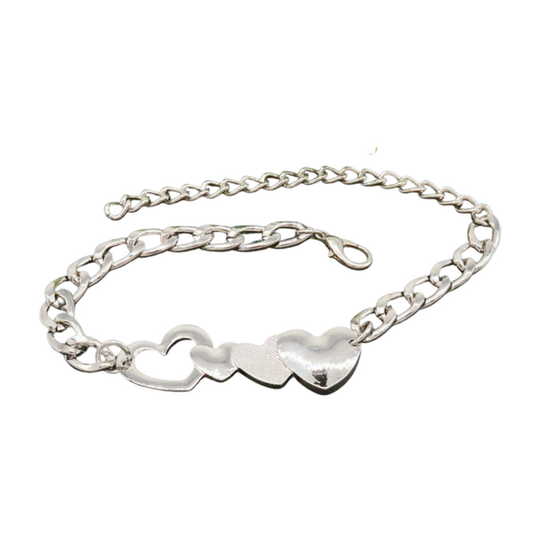 Brand New Women Silver Metal Chain Boot Bracelet Shoe Heart Love Charm