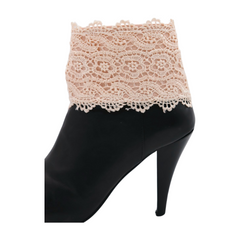 Brand New Women 2PCS Gold Metal Boot Chain Bracelet Shoe Anklet Lace Band Charm Set Fashion Jewelry - A PAIR     BC45