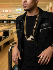 Brand New Men Gold Metal Chain Fashion Necklace Long Streetwear Bling Sneakers Shoe Pendant -  M9