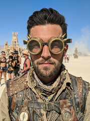Brand New Adult Antique Gold Steampunk Goggles with Dark Lenses and Spike Accents Costume Wear M14
