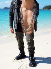 Brand New Men Silver Metal Chain Links Fashion Necklace Long Streetwear Heavy Duty Strong   -  M6