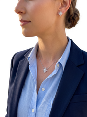Brand New Classic Short Star Necklace with Stud Earrings WN76