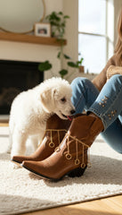 Brand New Women Gold Metal Chain Boot Bracelet Anklet Shoe Dangle Ring Charm Western PAIR SET BC107