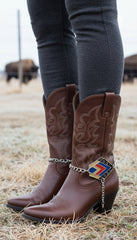 Brand New New Women Silver Metal Boot Chain Bracelet Shoe Ethnic Charm Vintage Anklet PAIR BC84