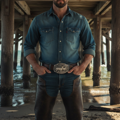 NEW Men Silver Metal Cowboys Belt Buckle Deer Nature Hunter Western Fashion Jewelry