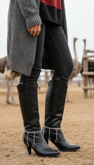 Brand New Women Silver Metal Boot Chain Bracelet Shoe Anklet Dangle Long Ring Charm SET BC86