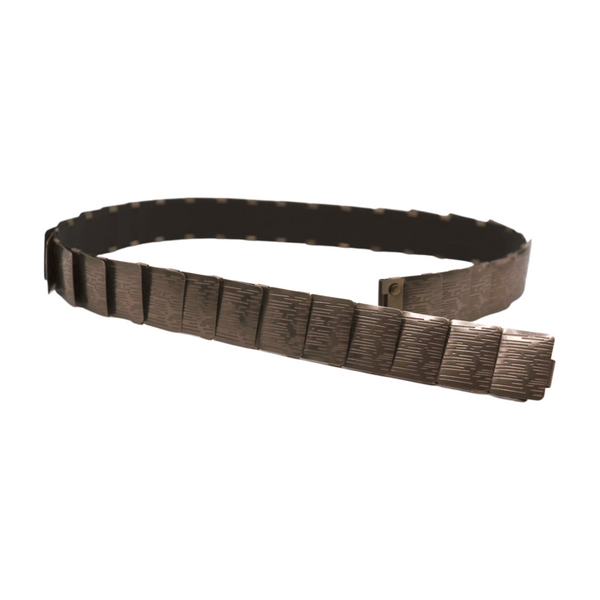 Brand New Women Pewter Black Color Metal Elastic Waistband Skinny Belt Size S M