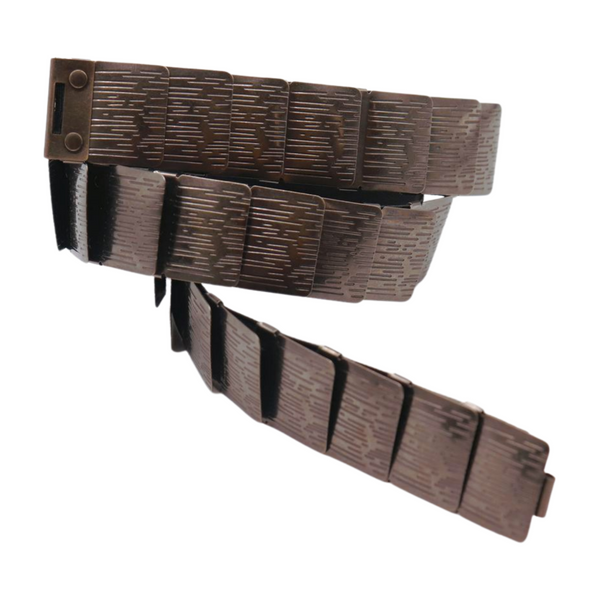 Brand New Women Pewter Black Color Metal Elastic Waistband Skinny Belt Size S M