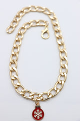 Brand New Women 2PCS Gold Boot Chain Bracelet Snowflake Ornament Charm Shoe Anklet A PAIR BC51