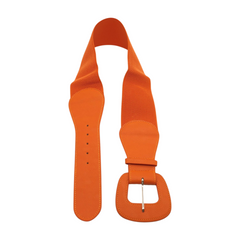 Brand New Women Orange Colorful Elastic Waistband Fashion Belt Big Buckle Size S M    -   WB25