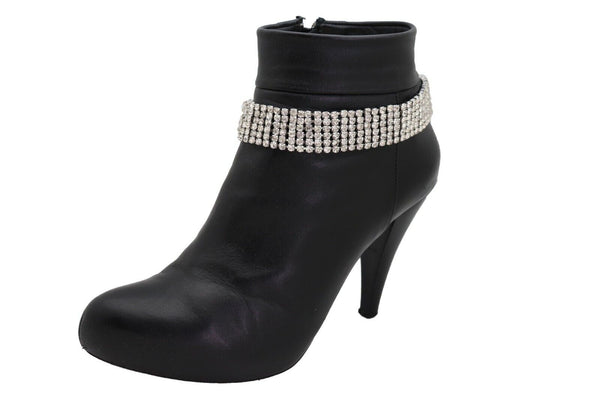 Brand New Women Silver Metal Boot Chain Bracelet Shoe Bling Rhinestones Charm