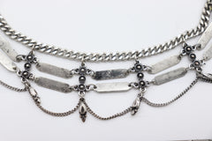 Brand New Women 2PCS Silver Metal Boot Chain Bracelet Ethnic Flower Charm Shoe Anklet BC75