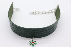 Brand New Women 2PCS Boot Chain Green Band Shoe Snowflake Charm Anklet Wrap Around Holiday BC47