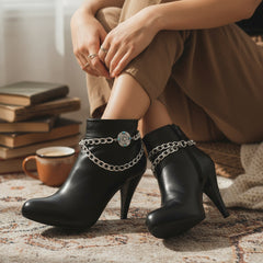 Brand New Women 2PCS Silver Metal Boot Chain Bracelet Shoe Anklet Turquoise Coin Charm Set Fashion Jewelry A PAIR BC38