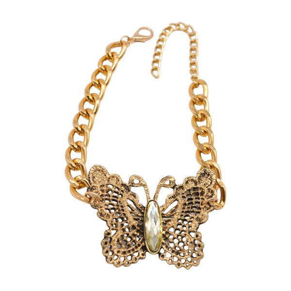 Women Gold Metal Chain Boot Bracelet Shoe Butterfly Charm