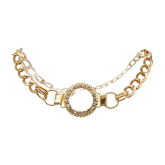 Women Gold Metal Boot Chain Bracelet Shoe Bling Circle Charm