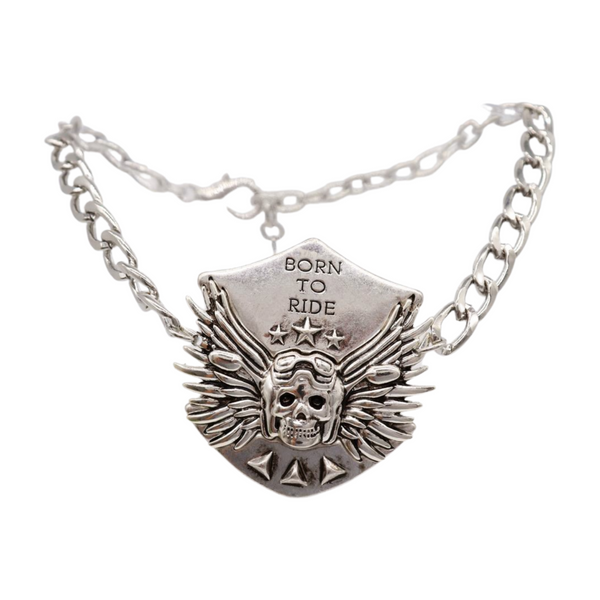 Women Silver Boot Chain Bracelet Shoe BORN TO RIDE Charm