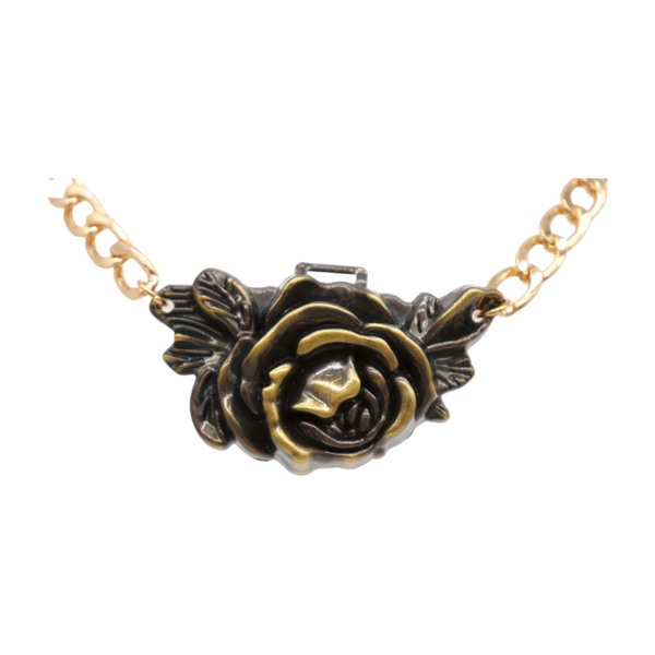 Women Gold Metal Chain Boot Bracelet Shoe Rose Flower Charm