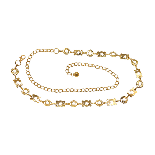 Brand New Women Gold Metal Fashion Belt Star Charm Beads Fit Size S M L