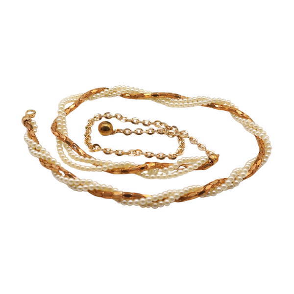 Brand New Women Gold Metal Twisted Braided Beads Belt M L XL