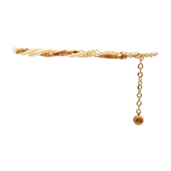 Brand New Women Gold Metal Twisted Braided Beads Belt M L XL