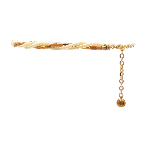 Brand New Women Gold Metal Twisted Braided Beads Belt M L XL